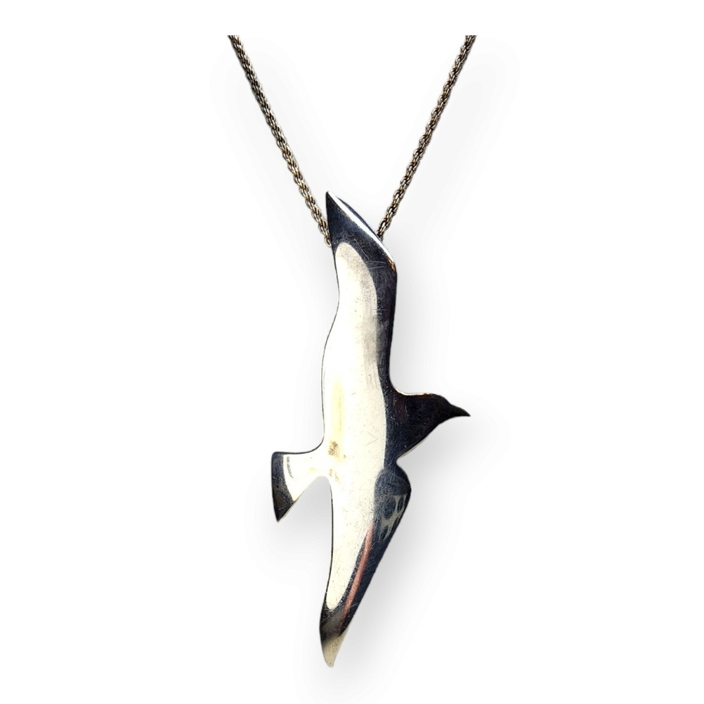 International Sterling Bird Necklace Sterling Silver 925 Seagull Brooch